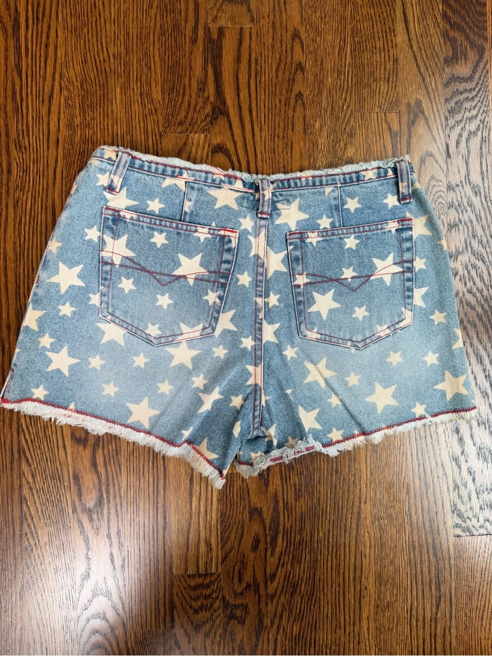 No Boundaries Light Blue Star Print American Denim Shorts